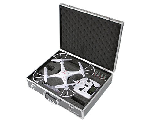 HMF 18301-02 Transportkoffer, Koffer passend für X5C , X5SC , X5 Syma Drohne, bis zu 5 Akkus, 42,5 x 33,5 x 11,5 cm, schwarz