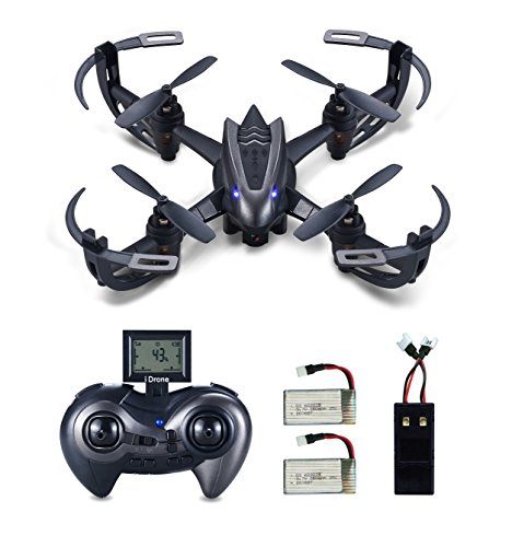 Hasakee RC Quadcopter Drohne mit 720P HD kamera,3D-Flip,kopflos – modus,Bonus Batterie und 2 in 1 Ladegerät,2.4 GHz 6-Achsen-Gyro am besten für Anfänger