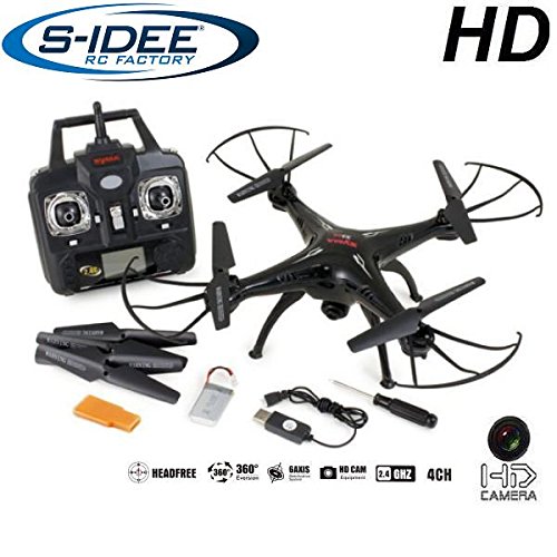 s-idee 01508 Quadrocopter X5SC Explorer Forscher Syma HD Kamera mit Tonaufzeichnung mit Motor-STOPP-Funktion & Akku-Warner, 360° Flip Funktion, Nachfolger vom Syma X5C, 2.4 GHz, 4-Kanal, 6-AXIS Stabilization System