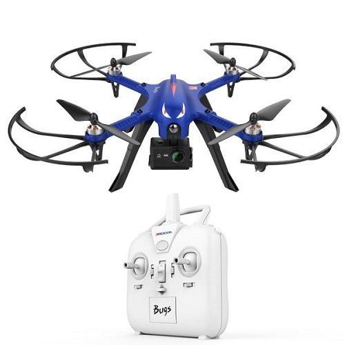 DROCON Bürstenlose Drohne Quadrocopter Bugs 3 (Action Kamera Halterung, Langer Steuerabstand)blau
